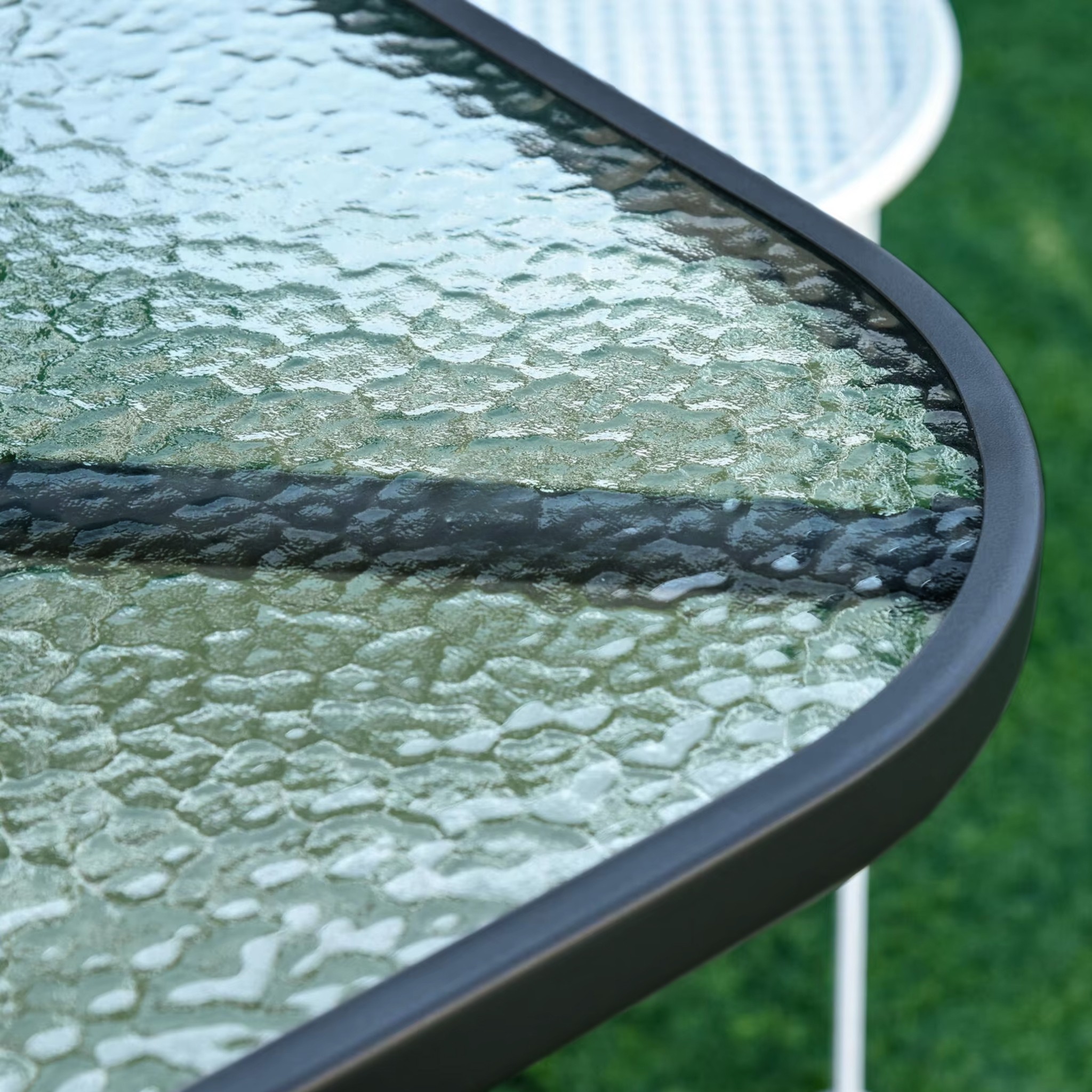 Stół ogrodowy szklany metalowy duży 140x80 cm