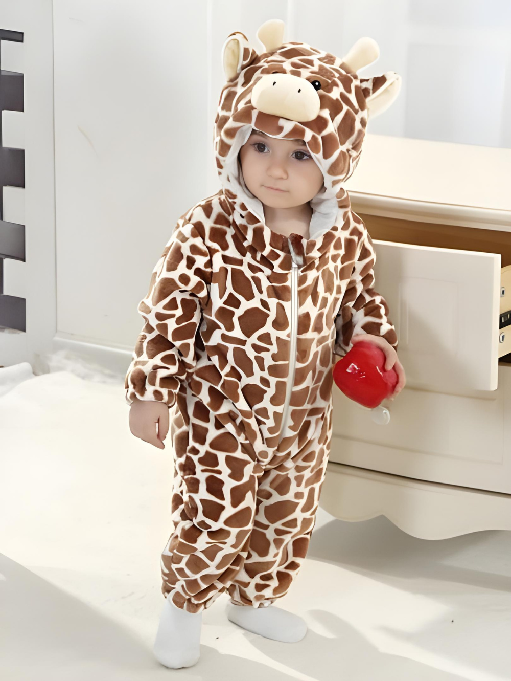 Piżama onesie kigurumi dla niemowląt – żyrafa – zdjęcie 1