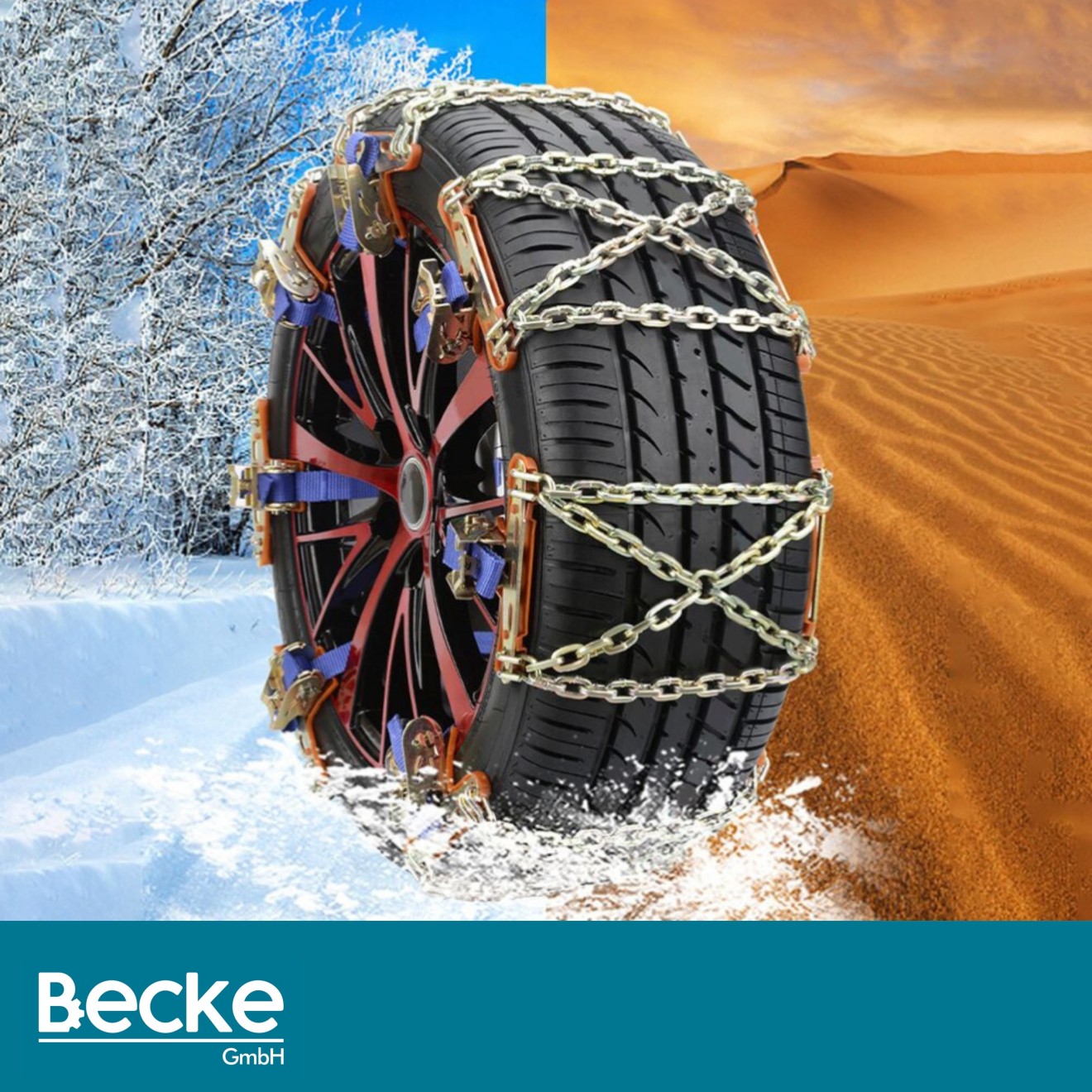 ULTRA MOCNE PROFESJONALNE ŁAŃCUCHY ŚNIEGOWE ZIMOWE 4 SZT. UNIWERSALNE STAL