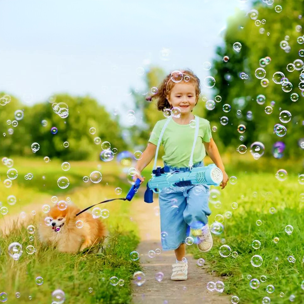 Automatyczny pistolet do robienia baniek mydlanych maszynka zestaw 2 x płyn