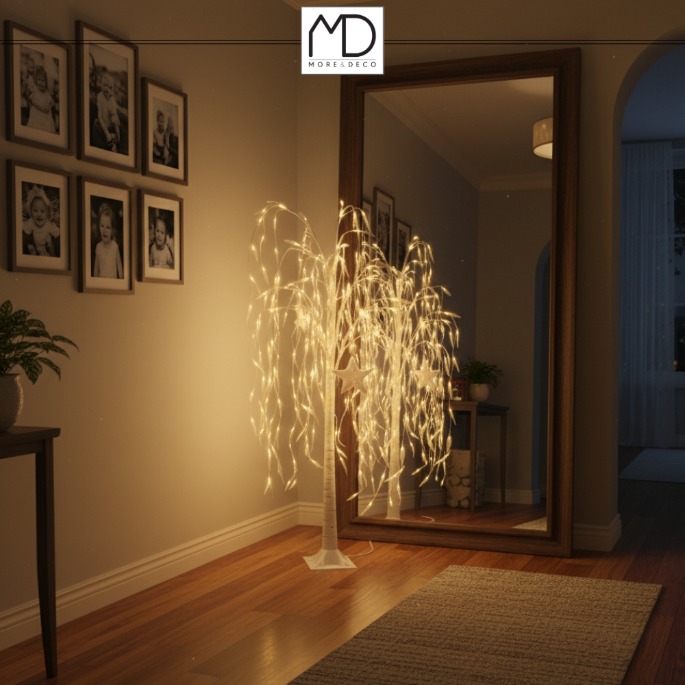 Drzewko świąteczne 140 LED - świecąca wierzba 120 cm ciepła biała