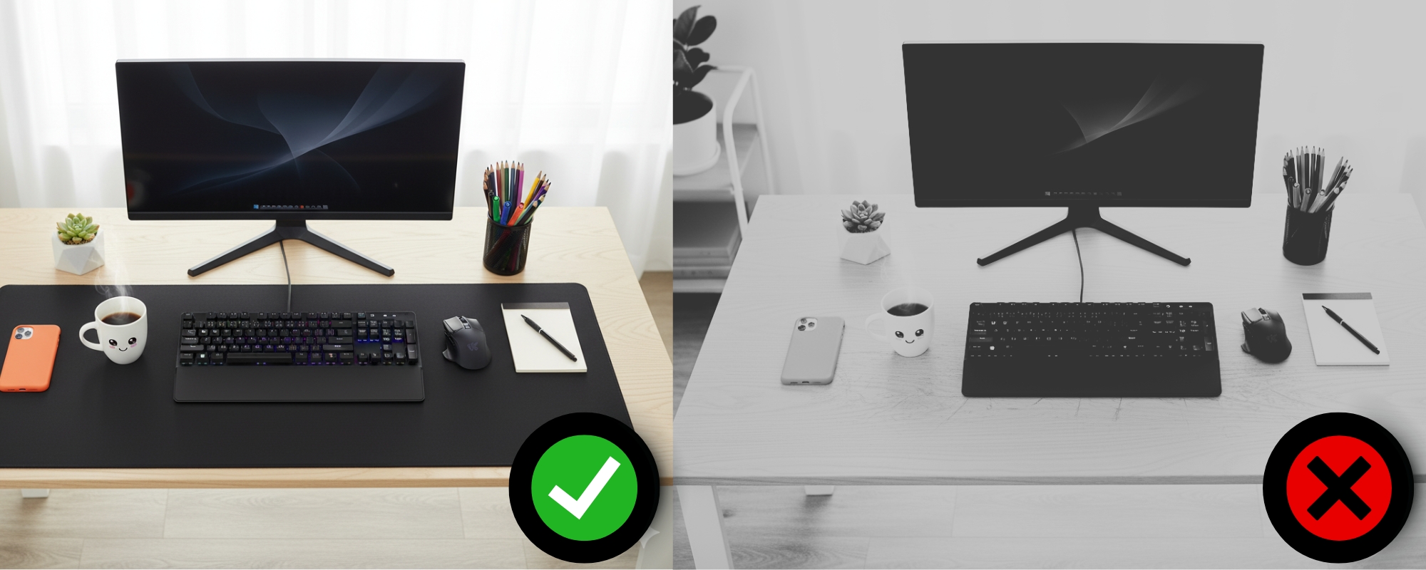 Czarna podkładka na biurko półmat 120x60