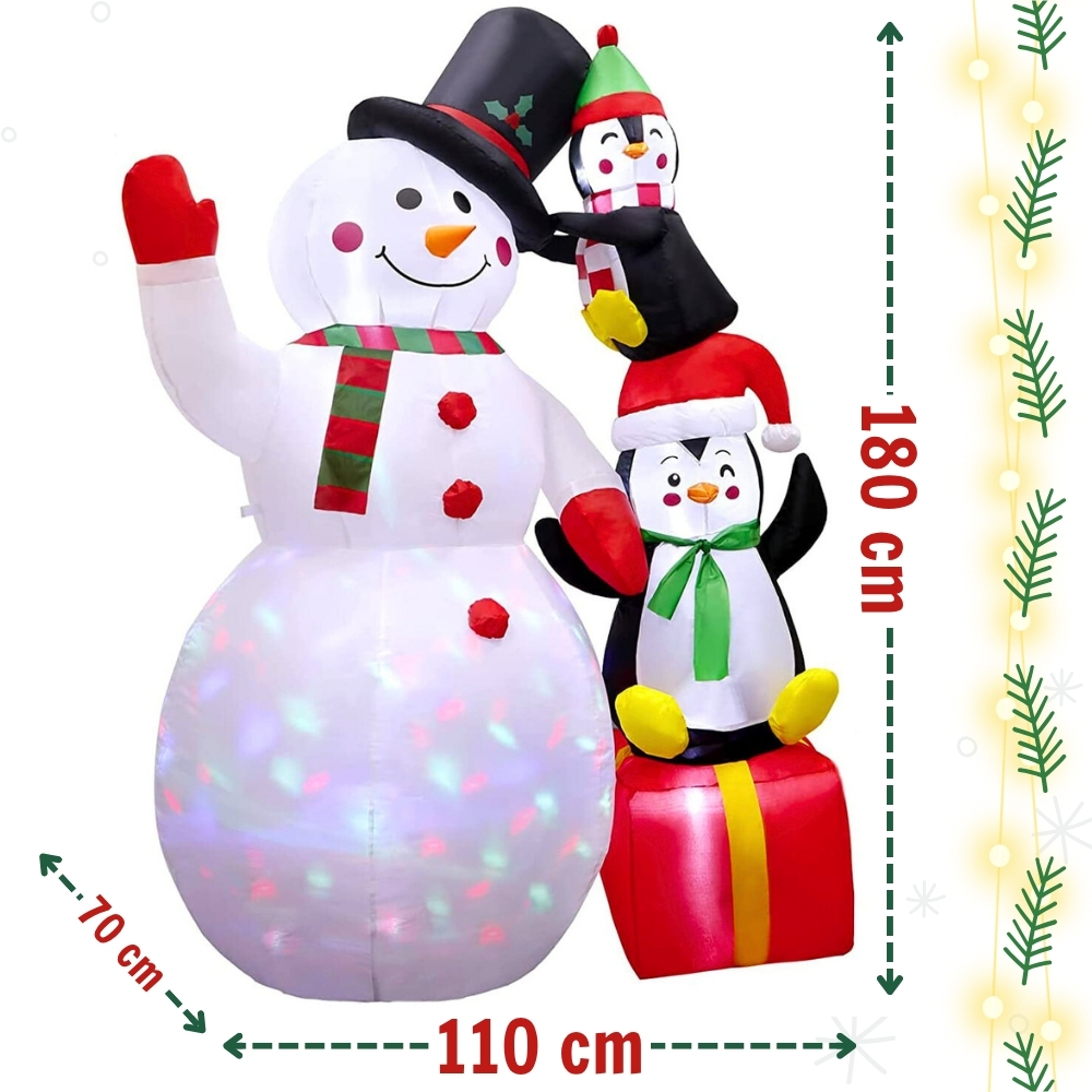 Bałwan dmuchany świecący oświetlenie świąteczne zewnętrzne dekoracja ogrodu
