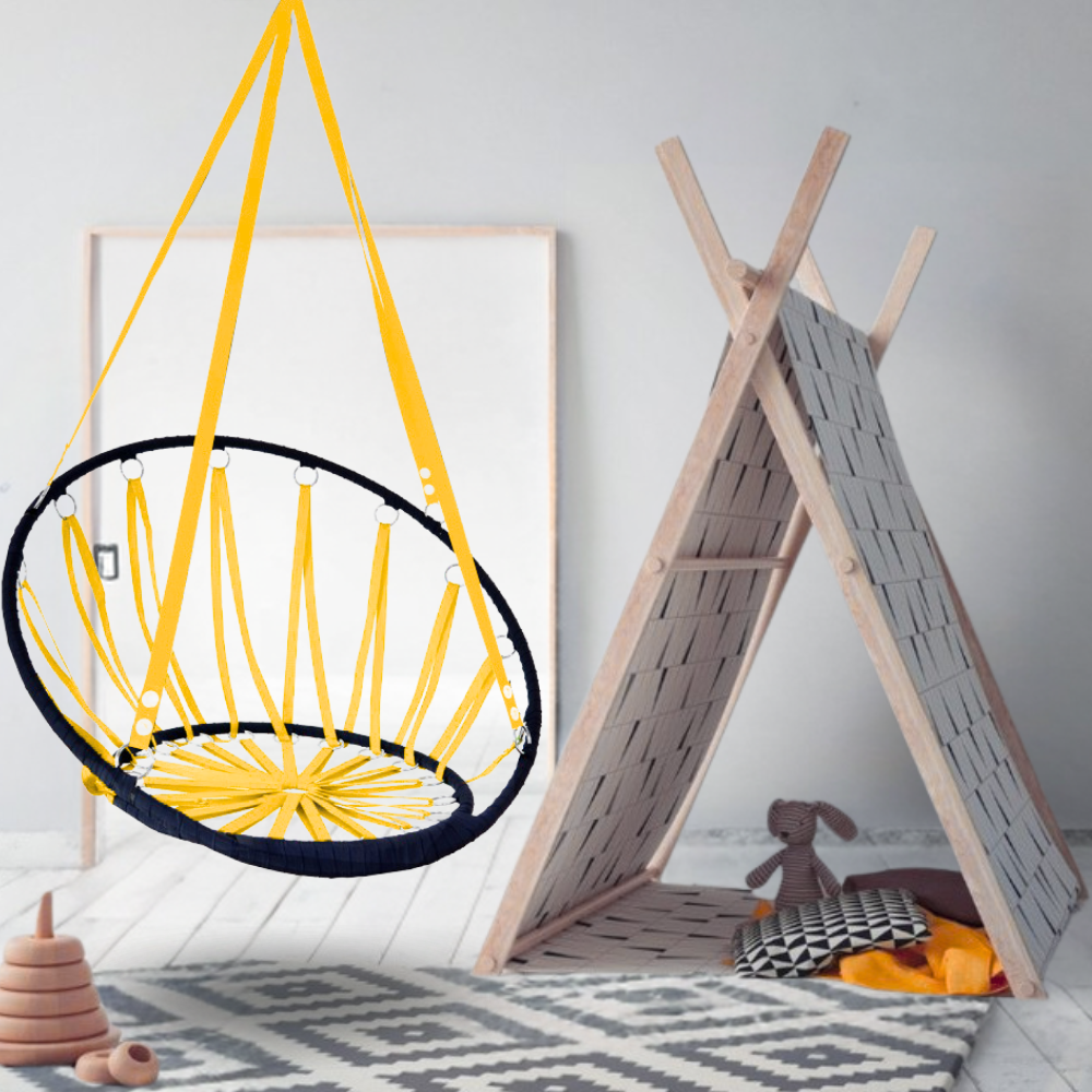 Huśtawka gniazdo - żółta