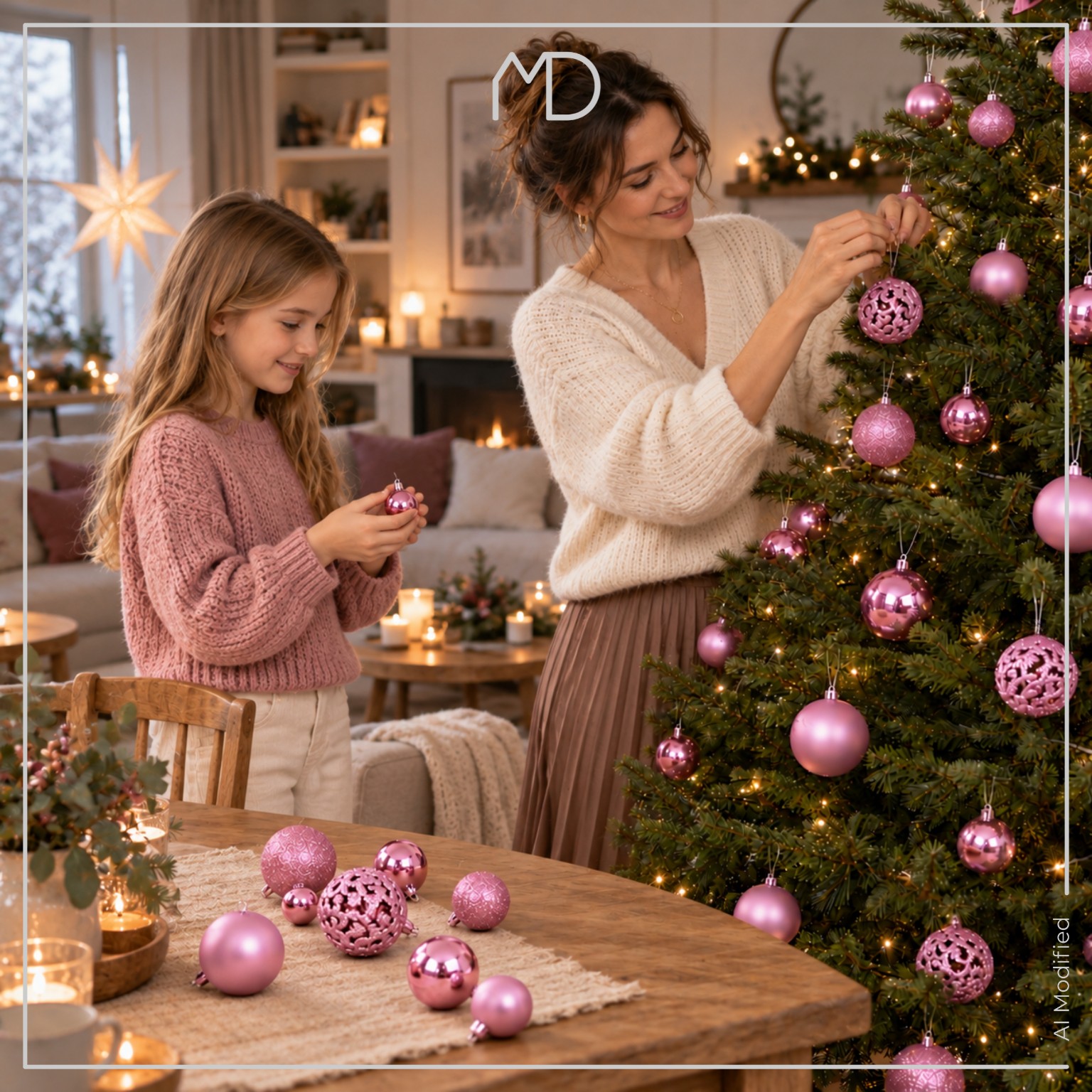 Dekorowanie choinki – bombki różowe MORE&DECO