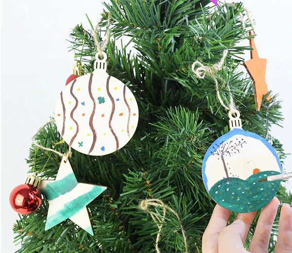 ozdoby choinkowe drewniane dekoracje zawieszki diy 40szt