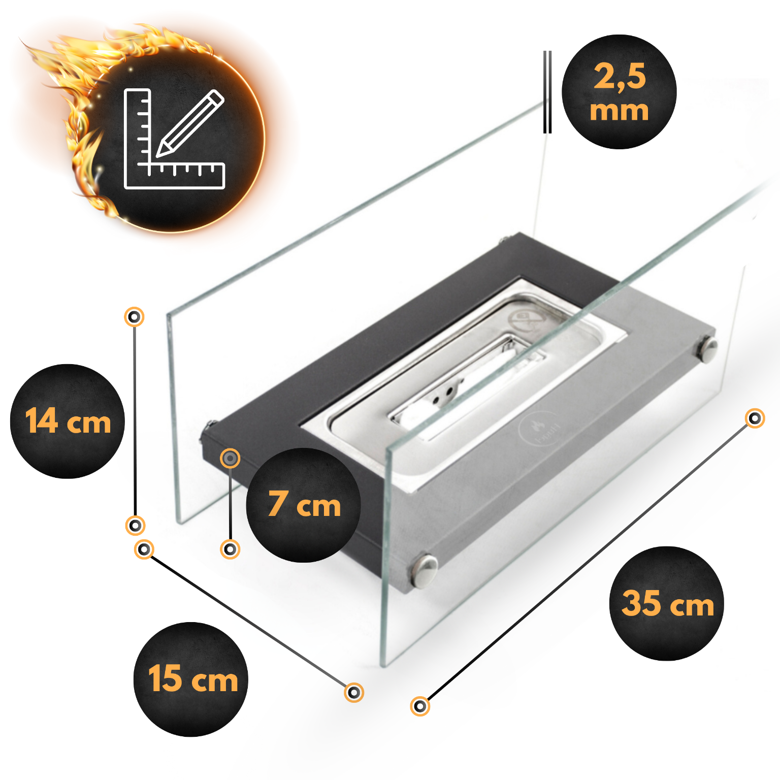 Biokominek wolnostojący Fiamma Gio Hugel