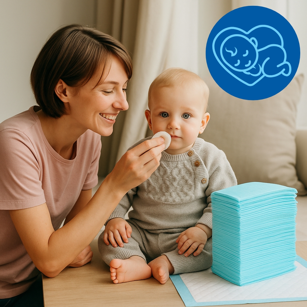 Podkłady higieniczne 60x60 poporodowe do przewijania na łóżko maty chłonne