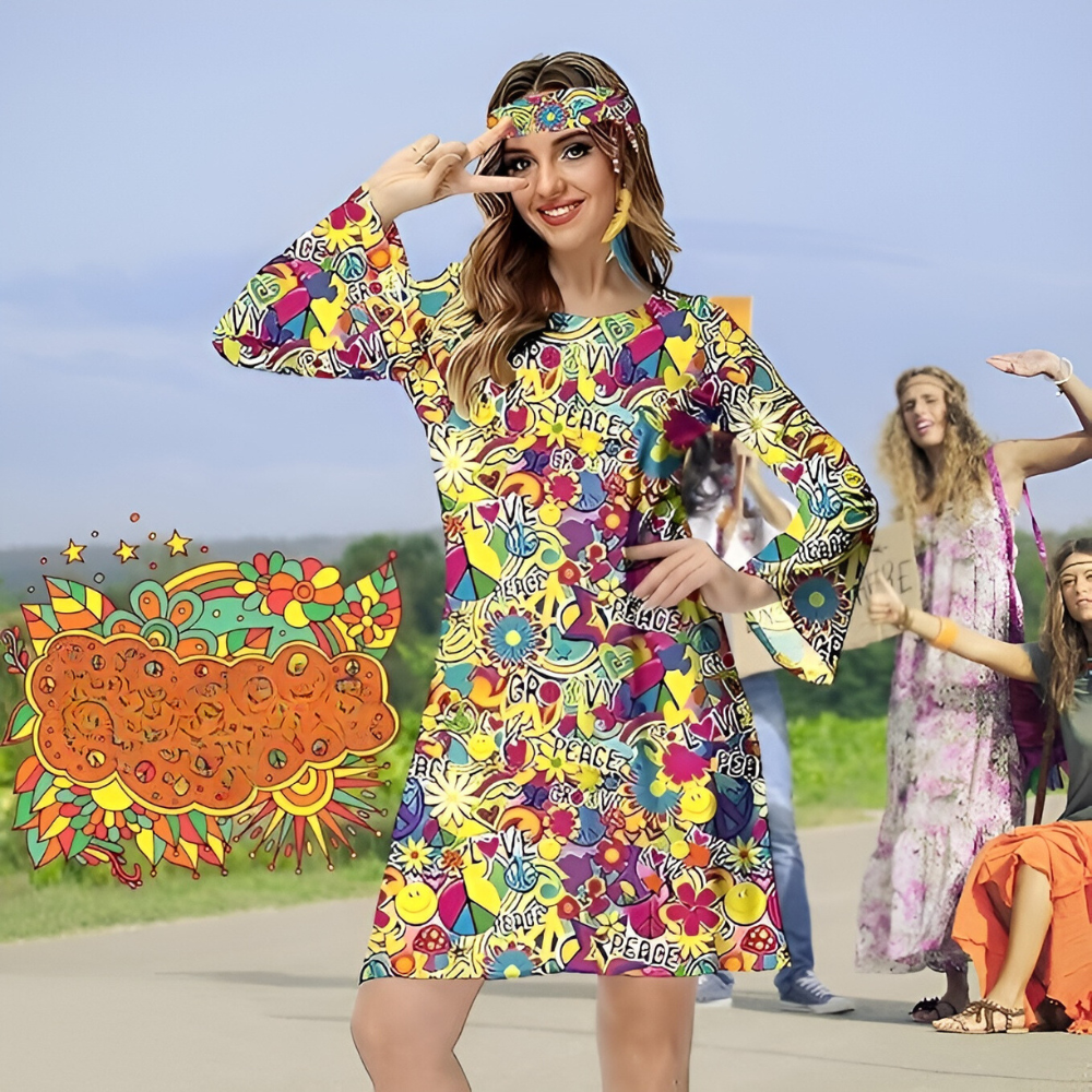 przebranie sukienka hipis