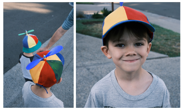 Czapka z daszkiem i ze śmigłem kolorowa wiatrak