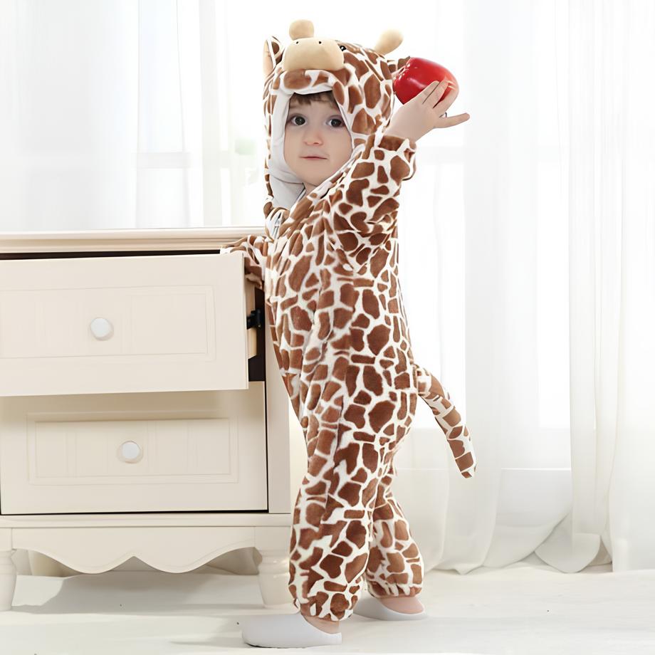 Piżama onesie kigurumi dla niemowląt – żyrafa – zdjęcie 2