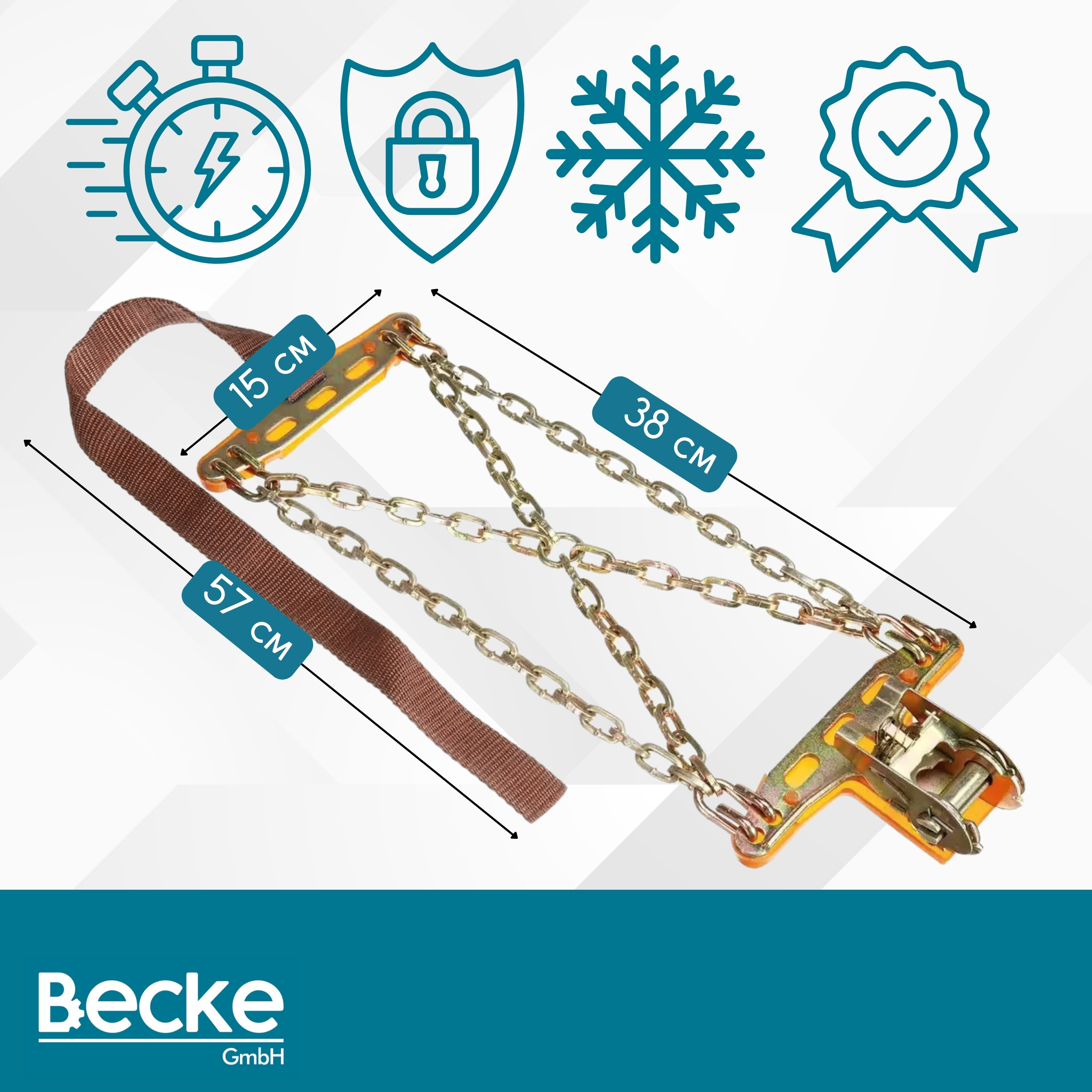 ULTRA MOCNE PROFESJONALNE ŁAŃCUCHY ŚNIEGOWE ZIMOWE 4 SZT. UNIWERSALNE STAL