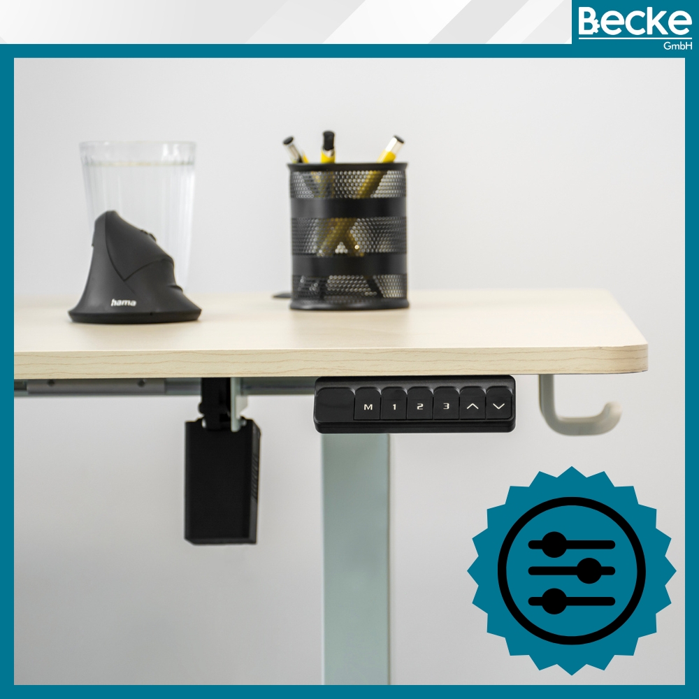 Biurko elektryczne automatyczne regulowane na stojąco 120x60 jasny brąz