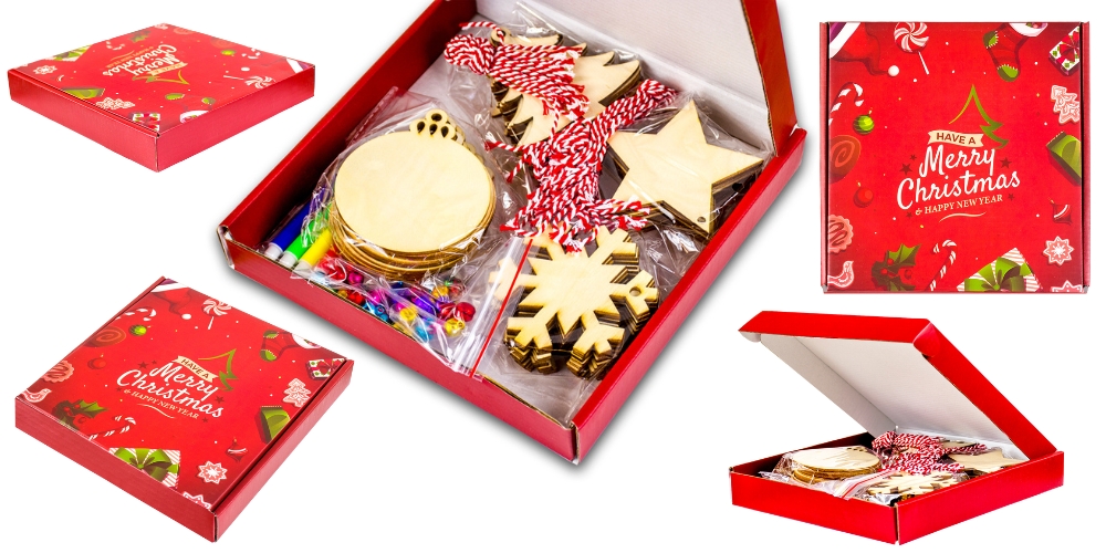 ozdoby choinkowe drewniane dekoracje zawieszki diy 40szt