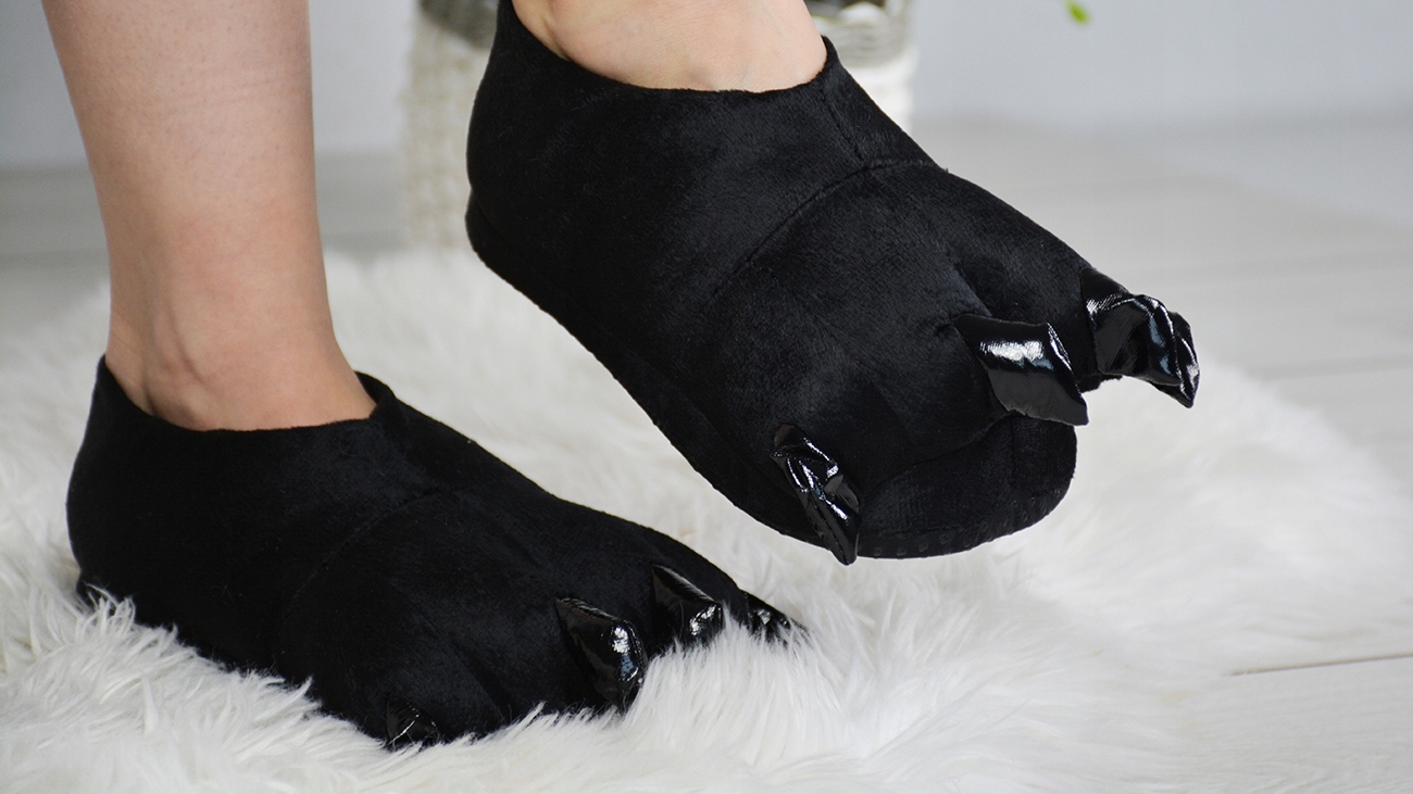 Kapcie pluszowe czarne rozmiar 40-46