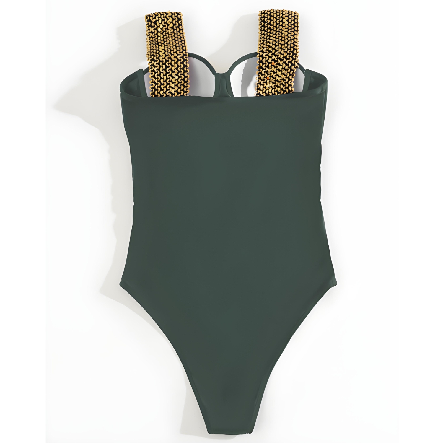 JEDNOCZĘŚCIOWY STRÓJ KĄPIELOWY CEKINY GORSETOWY PUSH UP USZTYWNIANY XL