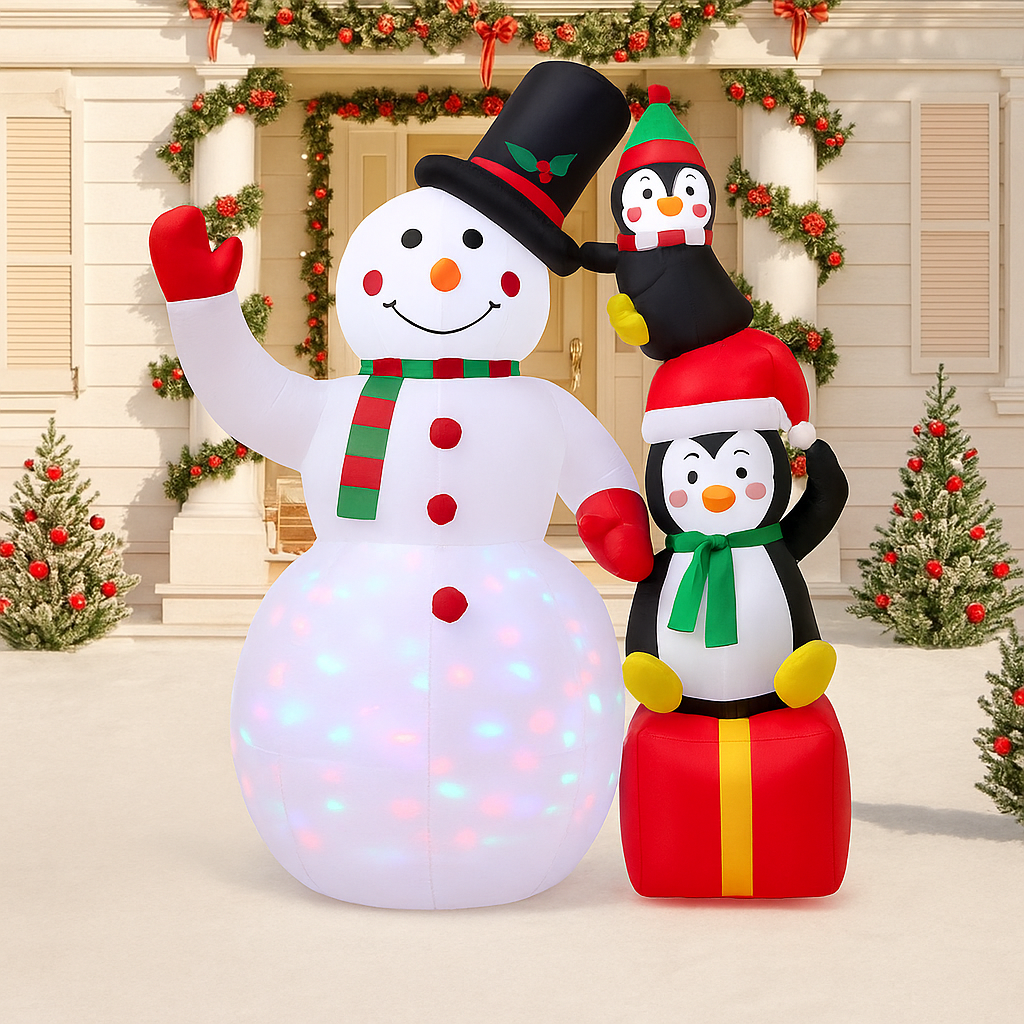 Bałwan dmuchany świecący oświetlenie świąteczne zewnętrzne dekoracja ogrodu