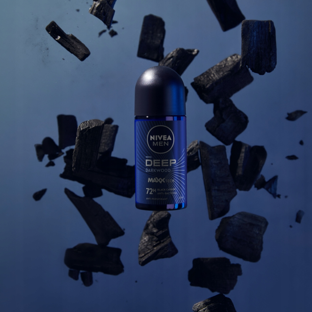4 x Nivea MEN Deep Black Carbon Dark Wood Antyperspirant w Kulce 50 ml