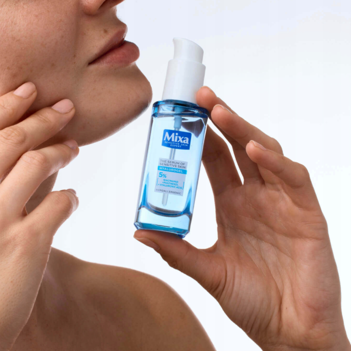 Mixa Hyalurogel Krem Serum Do Twarz Zestaw Nawilżający Skóra Sucha Wrażliwa