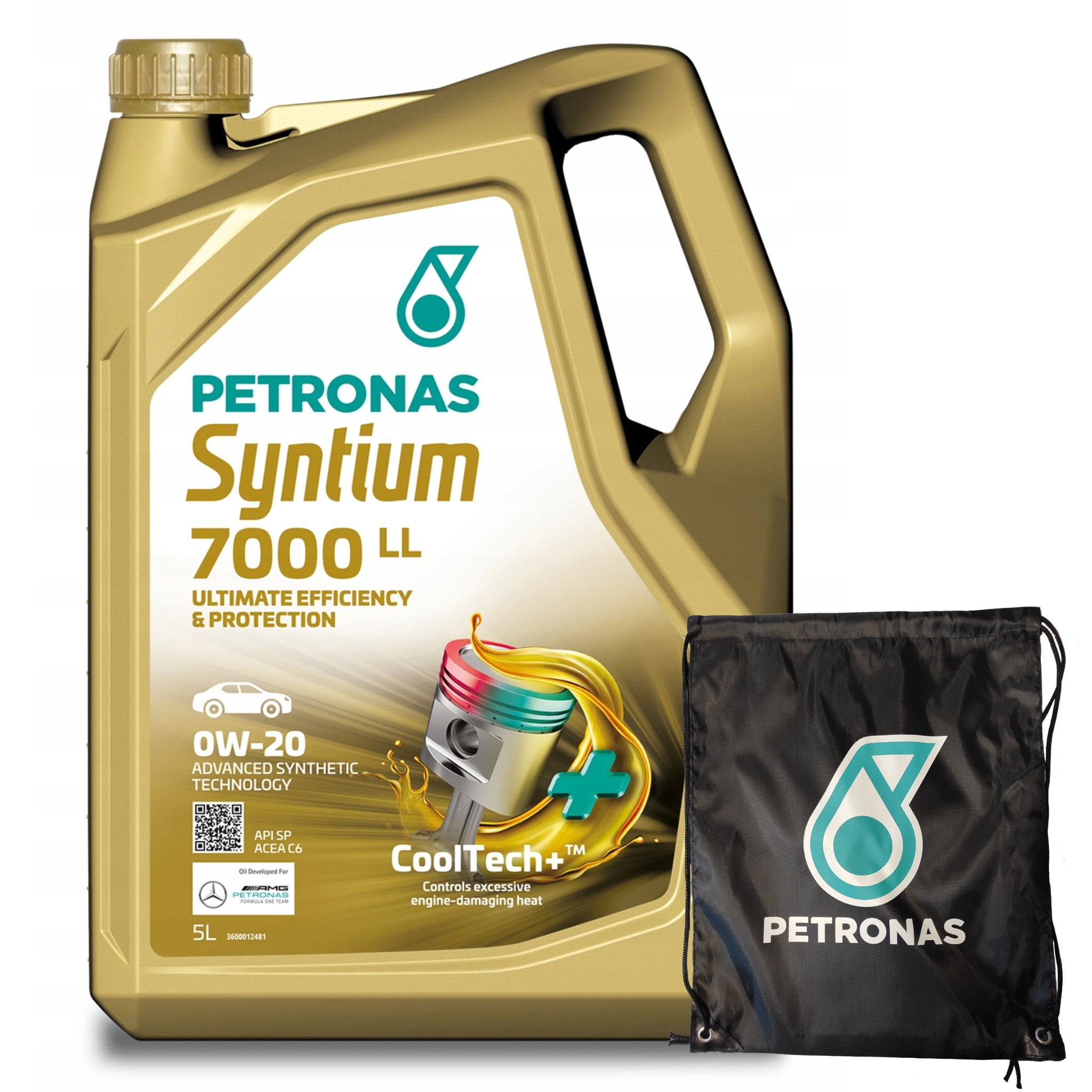 Olej Silnikowy PETRONAS Syntium 7000 LL 0W-20 ACEA C 5L + Worek GRATIS