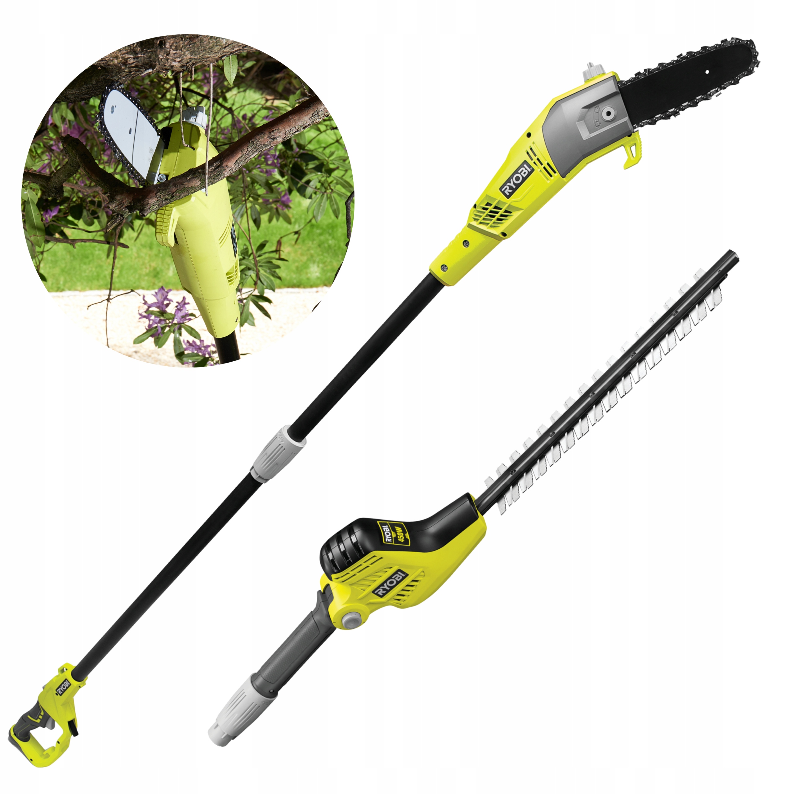 RYOBI RP750450 Zestaw Pilarka do Gałęzi + Nożyce do Żywopłotu