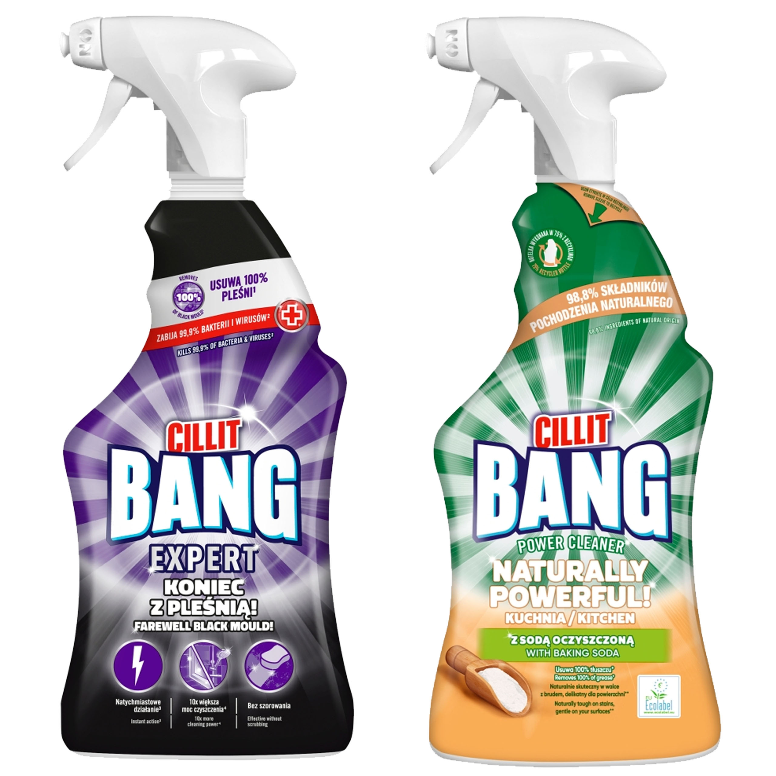 Cillit Bang Pow Cle Pleś i Czarn  Cillit Bang Natur Pow Spray 750ml