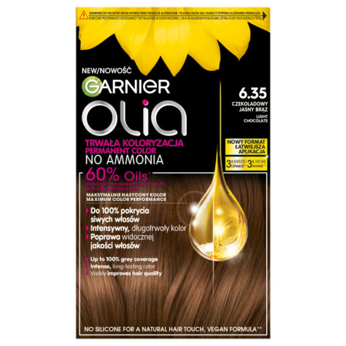Garnier Olia Koloryzacja Farba Do Włosów 6.35 Czekoladowy Jasny Brąz
