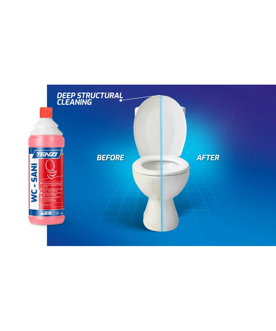 TENZI WC SANI KONCENTRAT PŁYN DO MYCIA WC TOALET SANITARIATÓW ARMATURY 1L