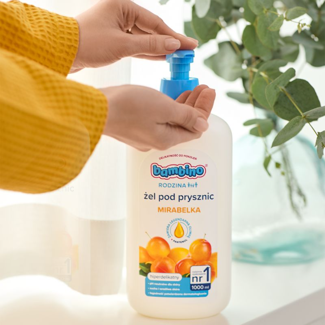 3 x Bambino RODZINA Żel pod prysznic MIRABELKA 1000 ml