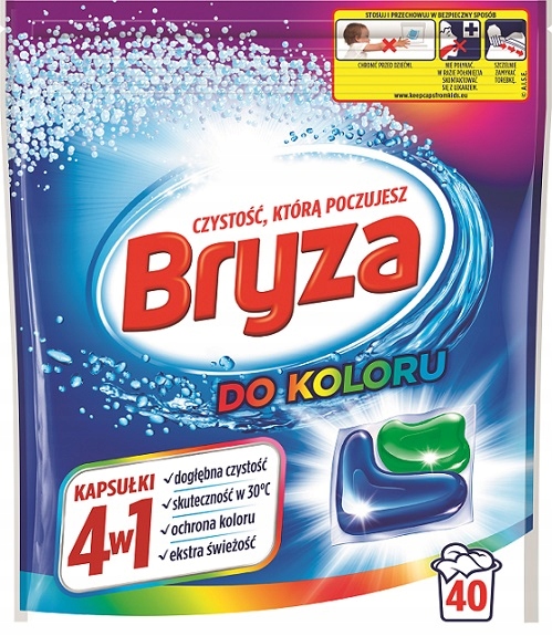 Bryza Zestaw Kapsułki do Prania Koloru Tkanin 4w1 2x 40 Sztuk 80 Prań
