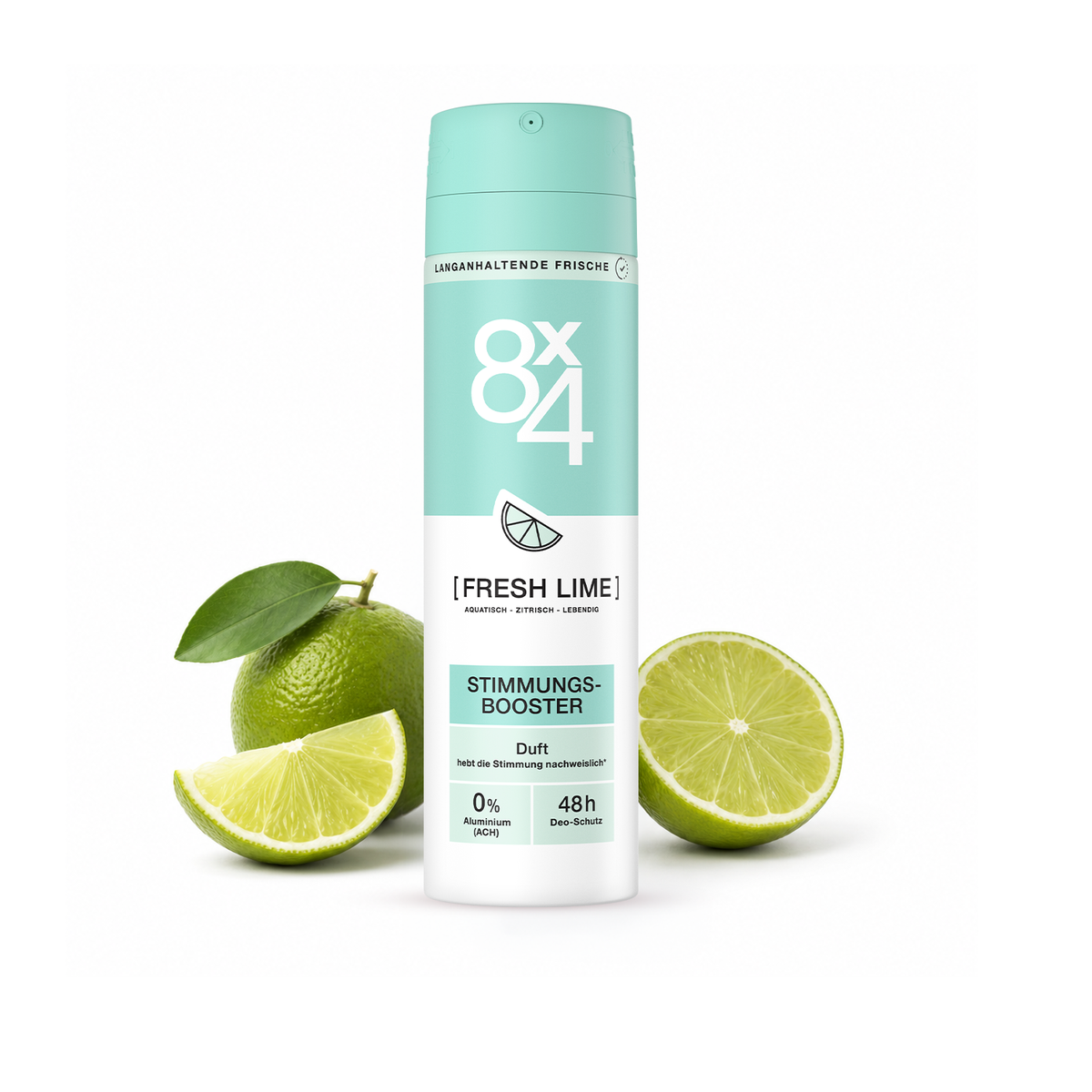 8X4 FRESH LIME Damski Dezodorant w sprayu 48h ochrony bez aluminium 150 ml