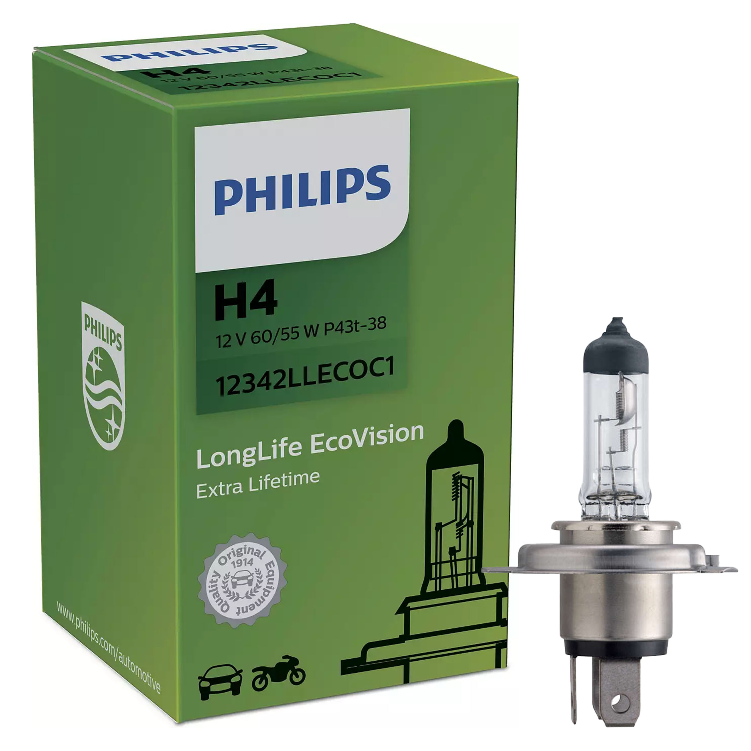 Philips LongLife EcoVision żarówka samochodowa H4 12 V 60/55 W 1 szt.
