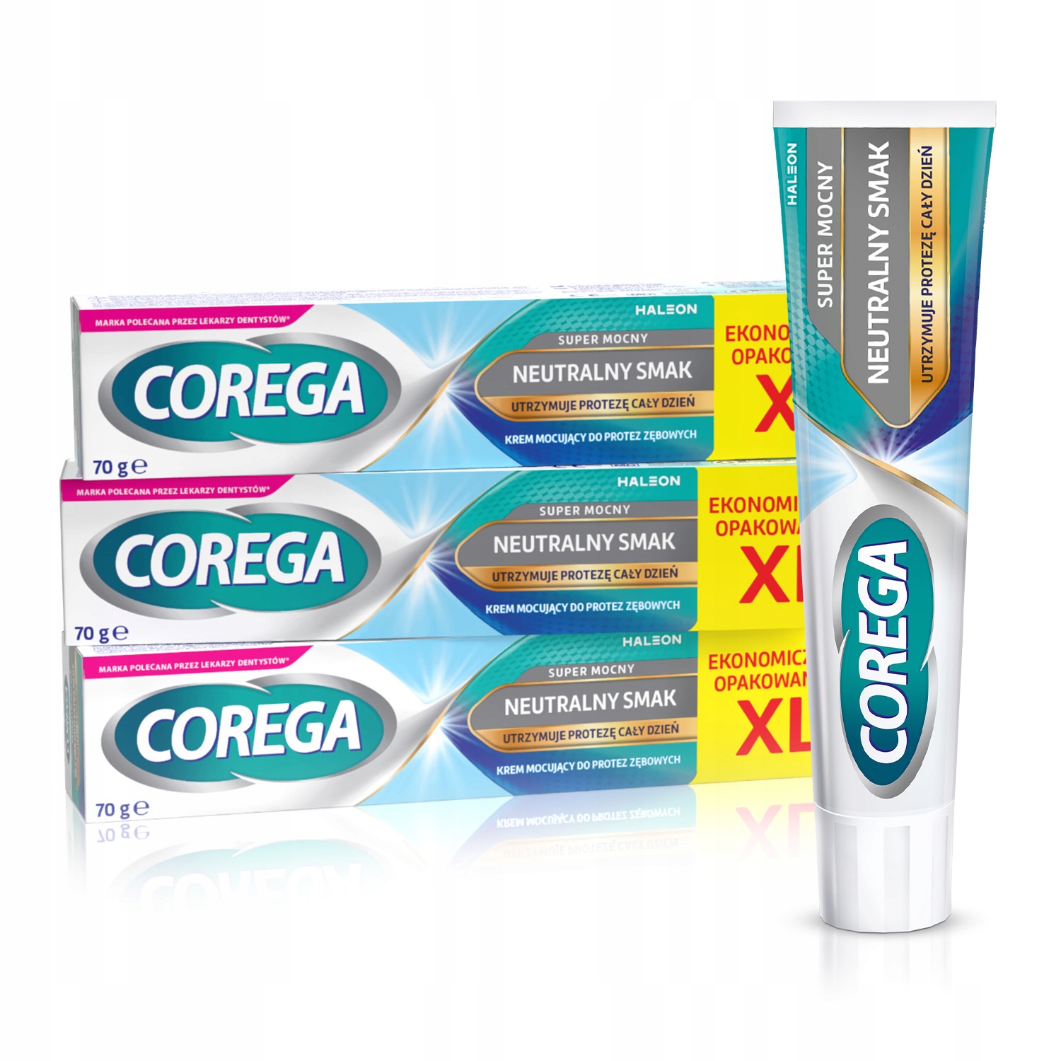 Corega Super Mocny Klej mocujący do protez zębowych Neutralny 70g x3
