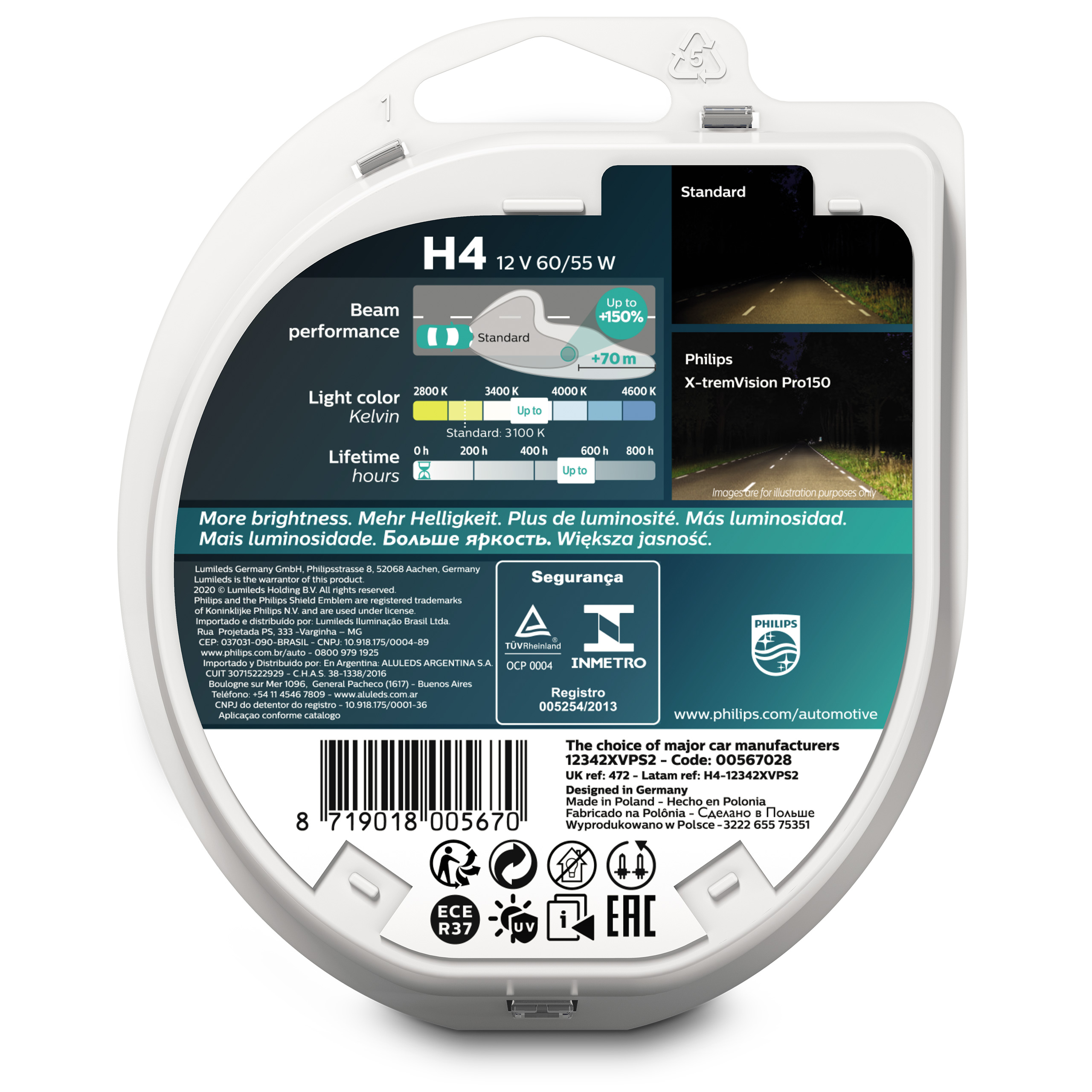 Philips X-tremeVision Pro150 +150% żarówka H4
