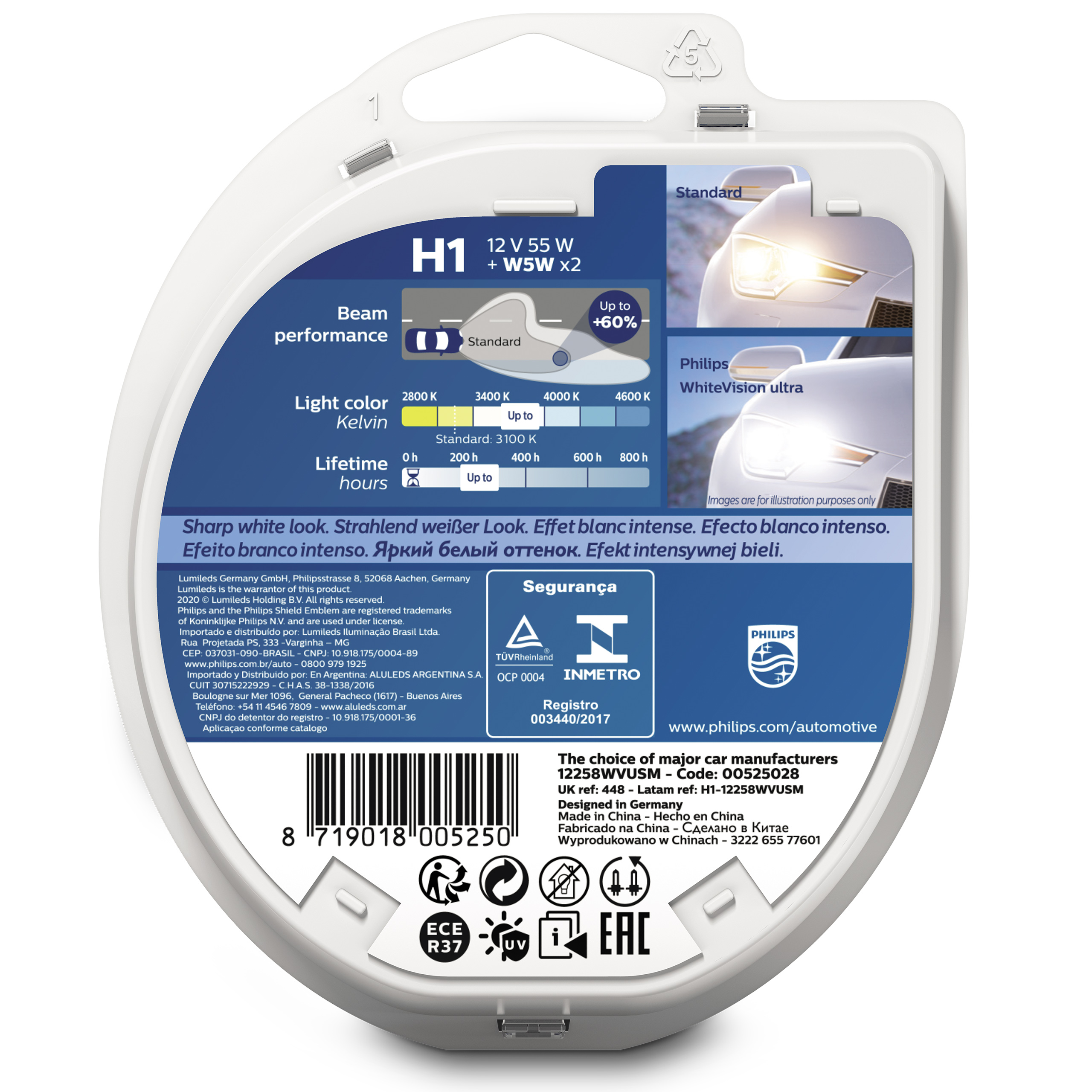 Philips WhiteVision Ultra żarówka halogenowa H1