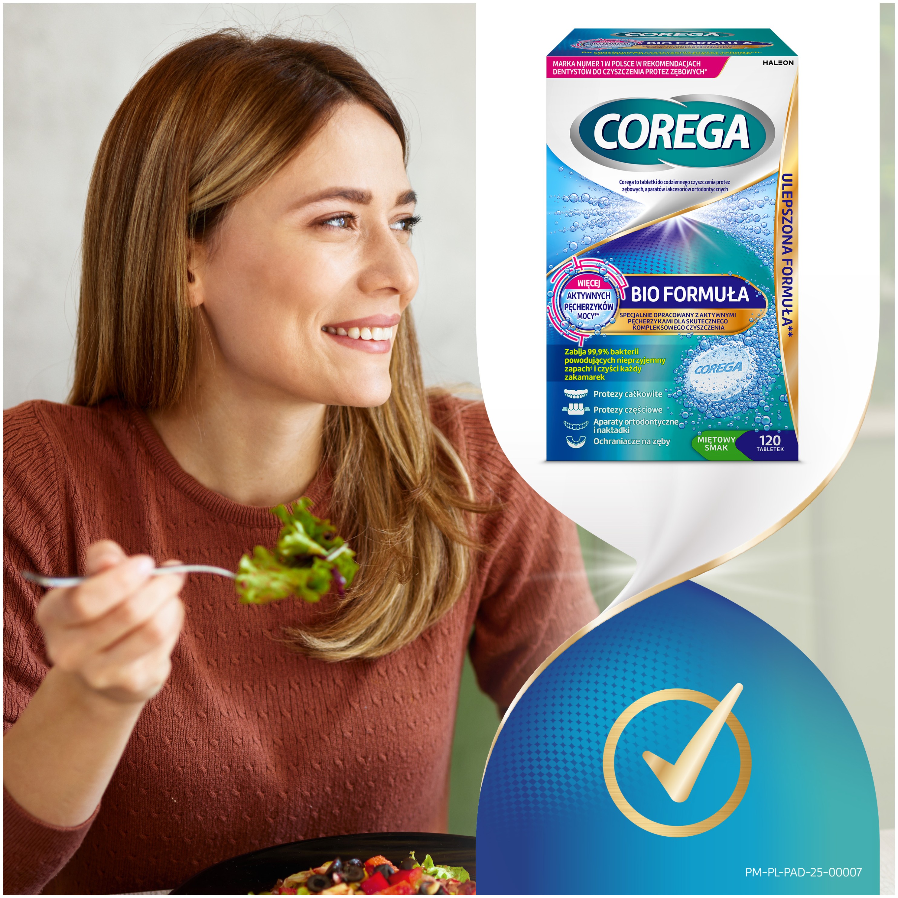 Corega Bio Formuła tabletki do czyszczenia protez zębowych 120 szt.