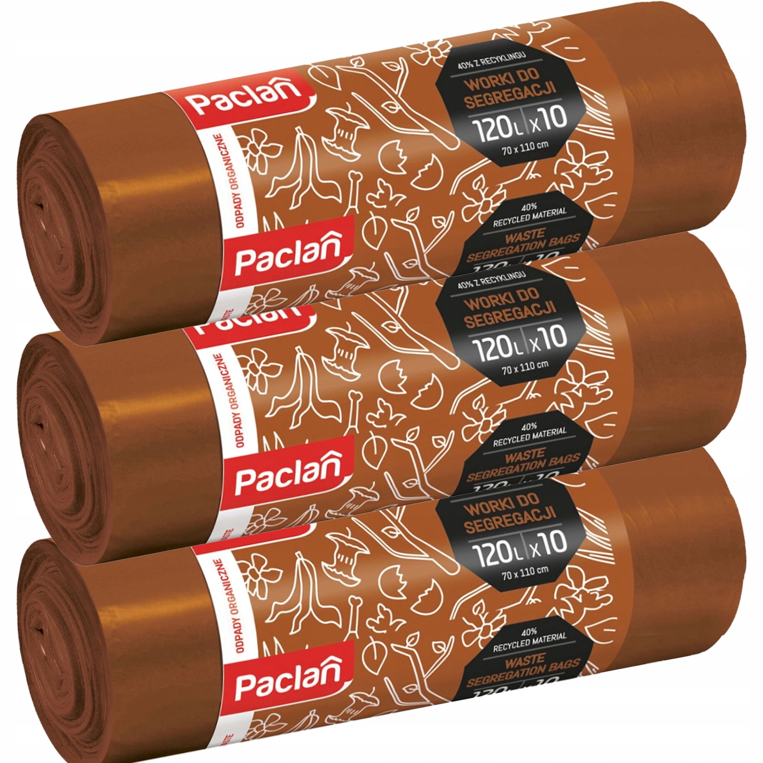 PACLAN WORKI NA ŚMIECI DO SEGREGACJI BIO NA ODPADY BIODEGRADOWALNE120L30SZT