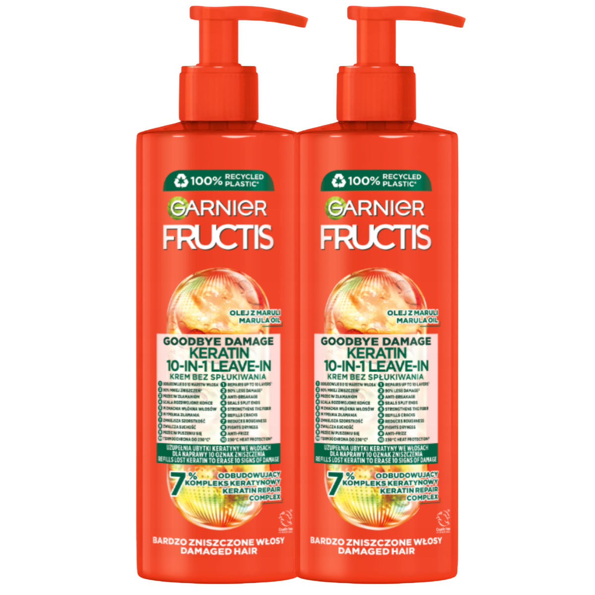 Garnier Fructis Goodbye Damage 10w1 Odżywka Bez Spłukiwania Do Włosów 2x400ml
