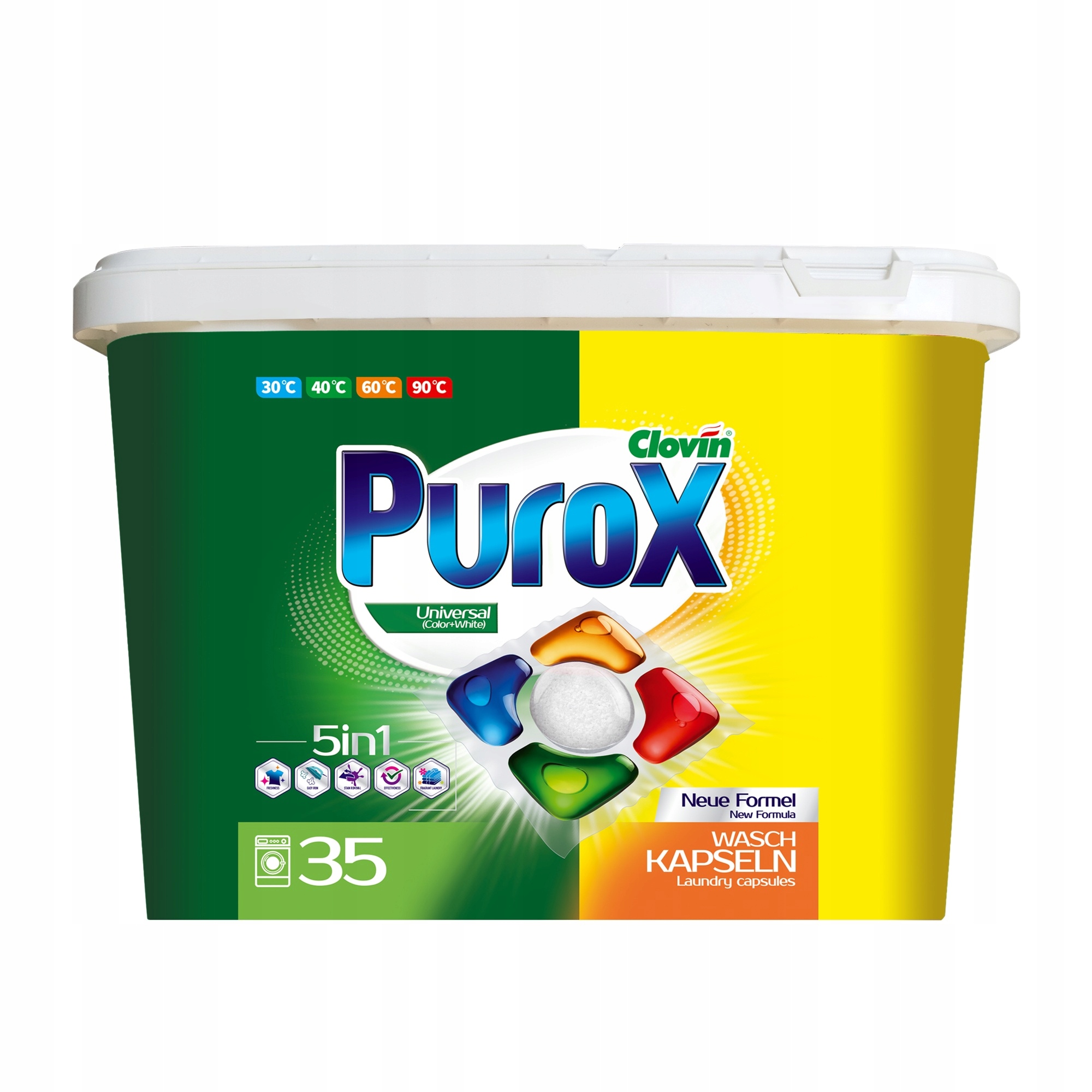 Purox Universal Color & White kapsułki do prania proszkowo-żelowe 35 × 19 g