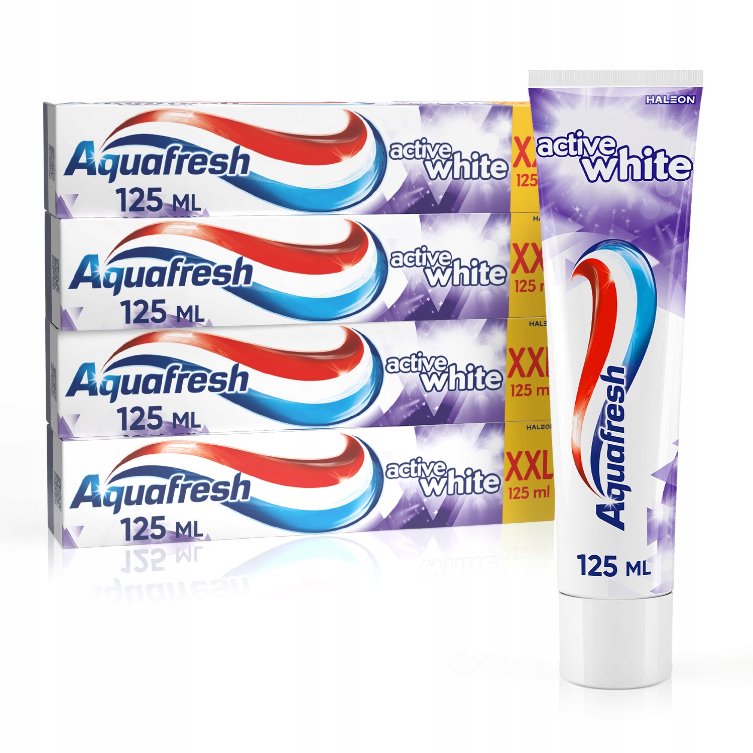 Zestaw Aquafresh Active White wybielająca pasta do zębów 125ml XXL x4