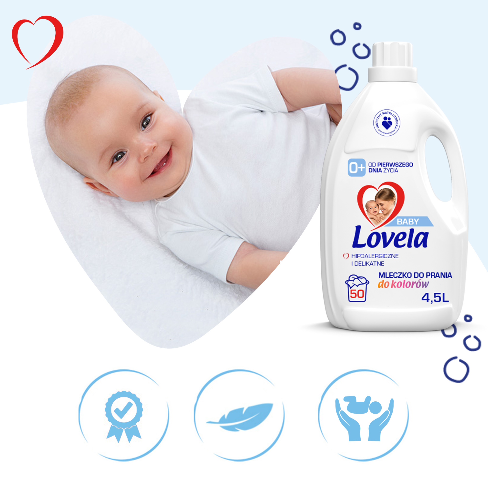 Lovela BABY Hipoalergiczne Mleczko do Prania Koloru Kolor dla Dzieci 2×4.5L