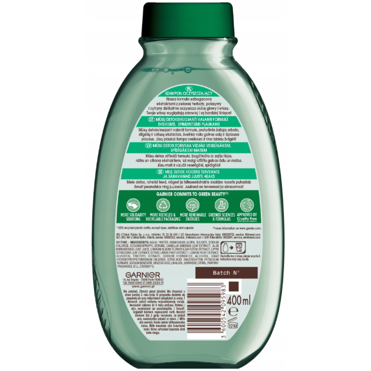 Garnier Botanic Therapy Oczyszczający Szampon Zielona Herbata 4x400ml
