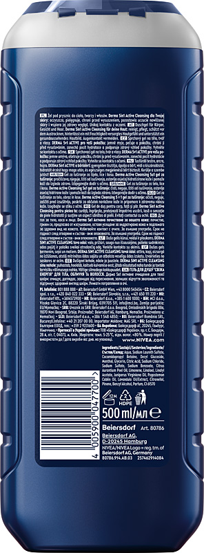 4 x NIVEA ŻEL POD PRYSZNIC DLA MĘŻCZYZN ENERGY 500 ML