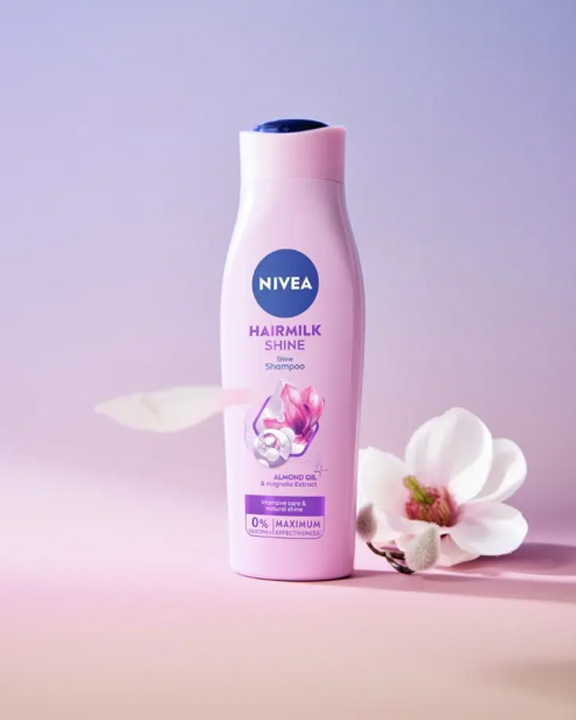 Nivea Hairmilk Shine Szampon do włosów dla naturalnego połysku 400 ml