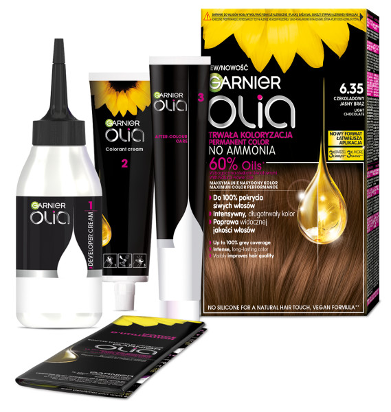 Garnier Olia Koloryzacja Farba Do Włosów 6.35 Czekoladowy Jasny Brąz