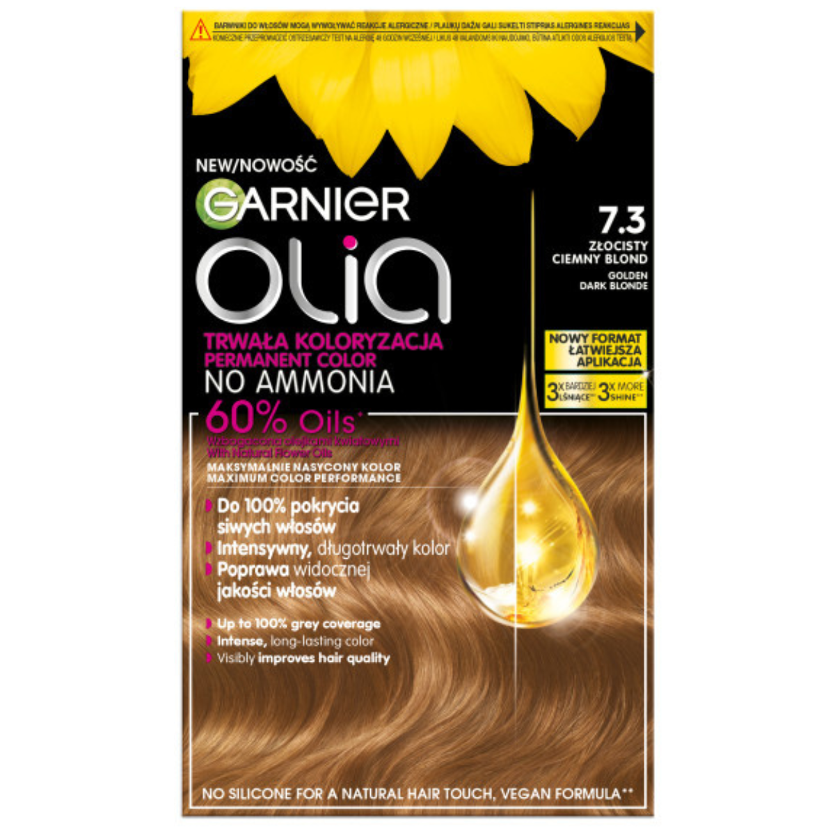 Garnier Olia Permanentna Koloryzacja 7.3 Złocisty Ciemny Blond