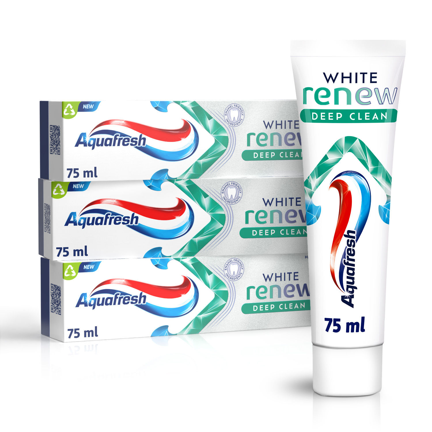 AQUAFRESH WHITE RENEW DEEP CLEAN PASTA DO ZĘBÓW Z FLUORKIEM 75ML x3