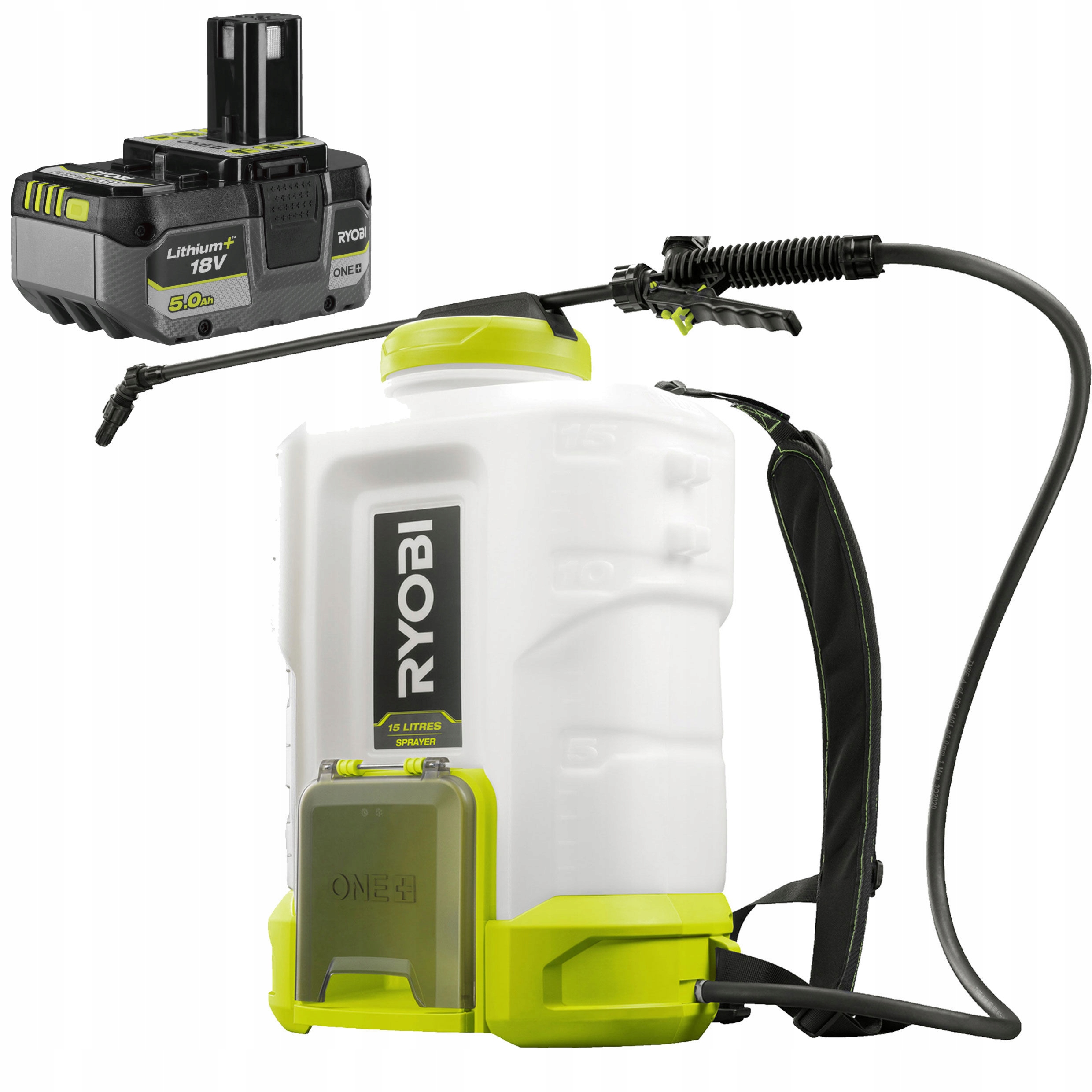 RYOBI ONE+ opryskiwacz plecakowy akumulatorowy ogrodowy 15 l RY18BPSB-0 18 V + akumulator 5,0 Ah