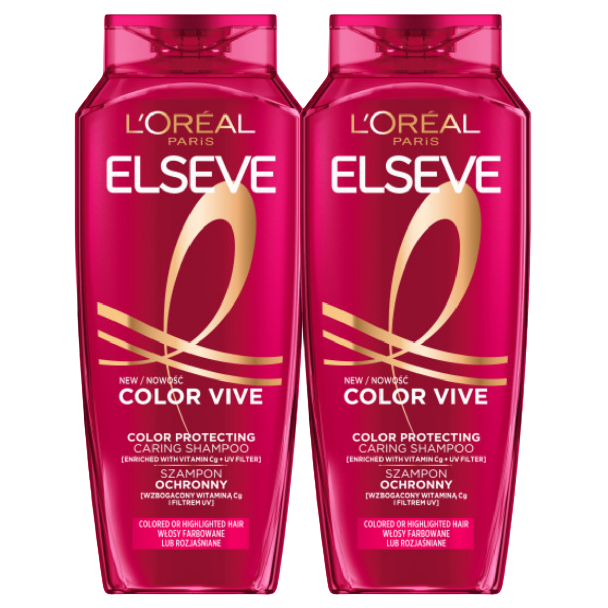 L’Oréal Paris Elseve Color Vive Szampon Ochronny Włosy Farbowane 2szt.