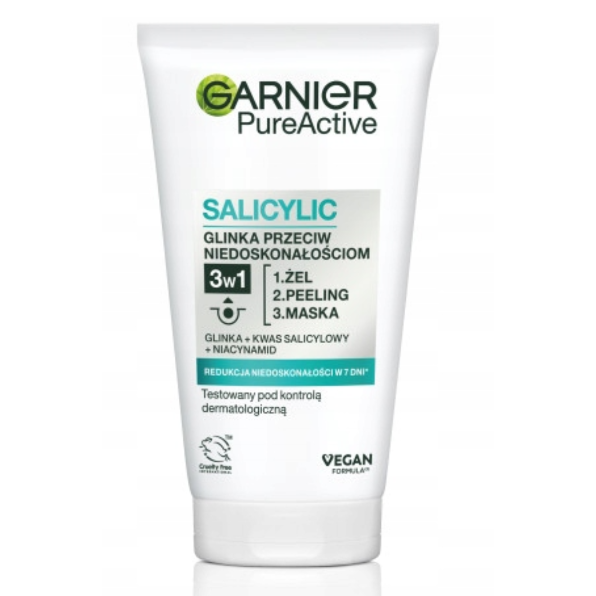 Garnier Czysta Skóra 3w1 Oczyszczający Żel + Peeling + Maska Z Glinką 150ml